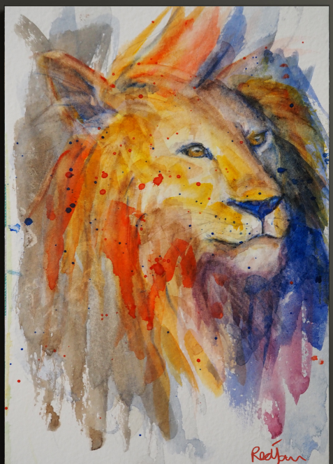 Original watercolour art RedJan Art