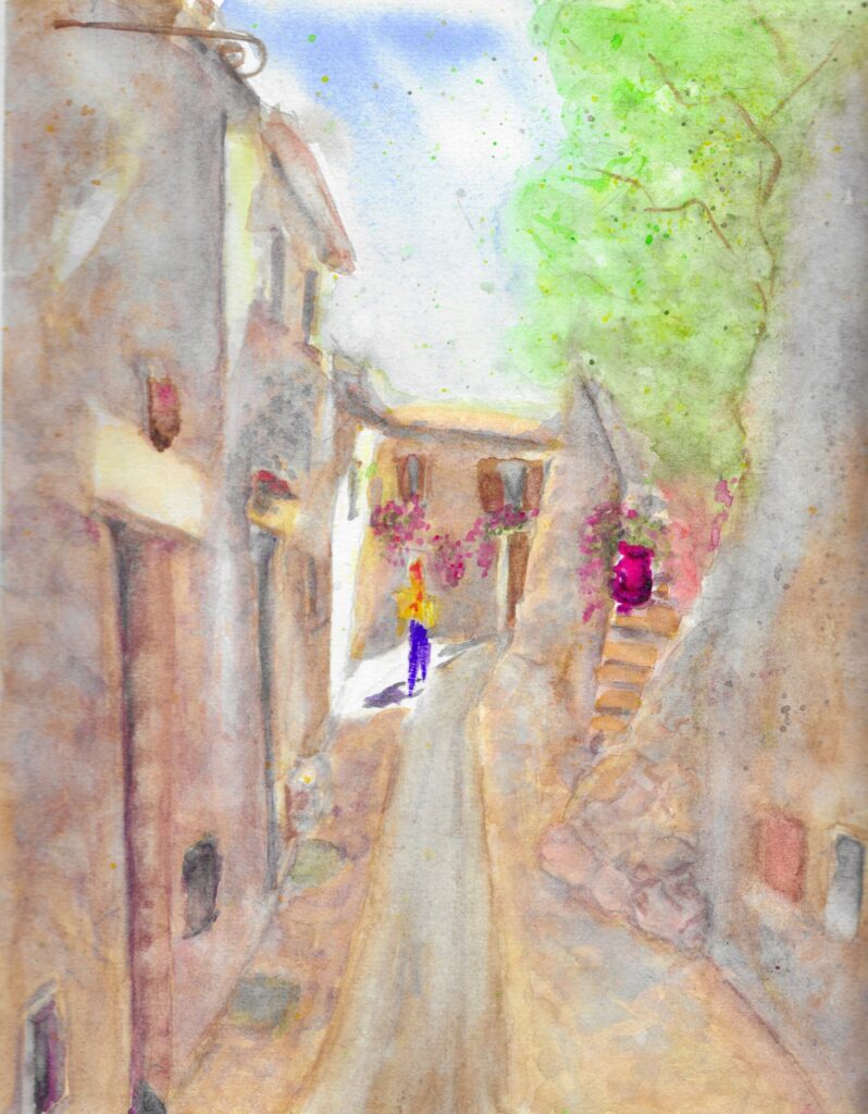 Eze watercolour painting