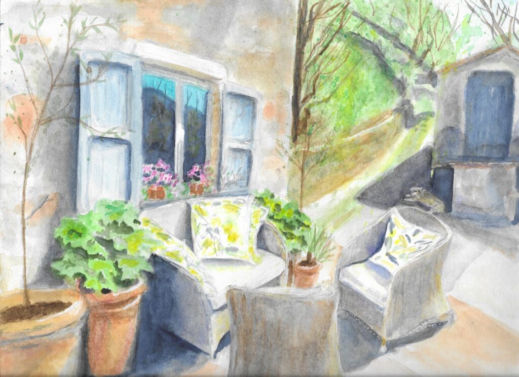 Tuscan house painting, Tuscan refuge 1